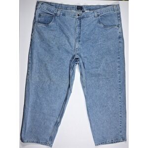 Harbor Bay Men's Relaxed Fit Jeans 52x30 Light Blue Denim Straight Leg Cotton